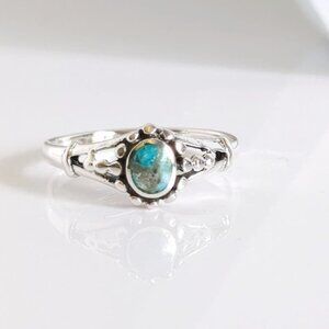 Dainty Turquoise Ring, Sterling Silver Ring, Women's Turquoise Ring, Minimalist